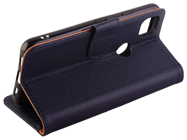 Premium Leather Wallet Case for Google Pixel 5 - Midnight Blue
