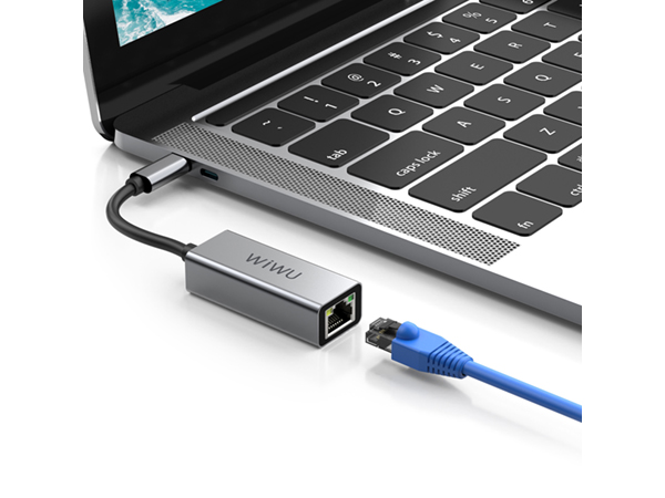 WiWU Alpha USB-C to Ethernet Adapter - Silver