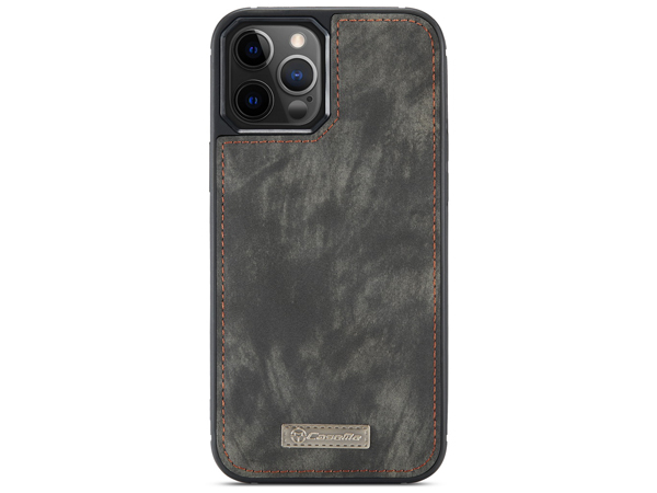 CaseMe 2-in-1 Synthetic Leather Wallet Case for iPhone 12 Pro Max - Khaki/Grey