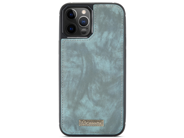 CaseMe 2-in-1 Synthetic Leather Wallet Case for iPhone 12 Pro Max - Teal/Ash