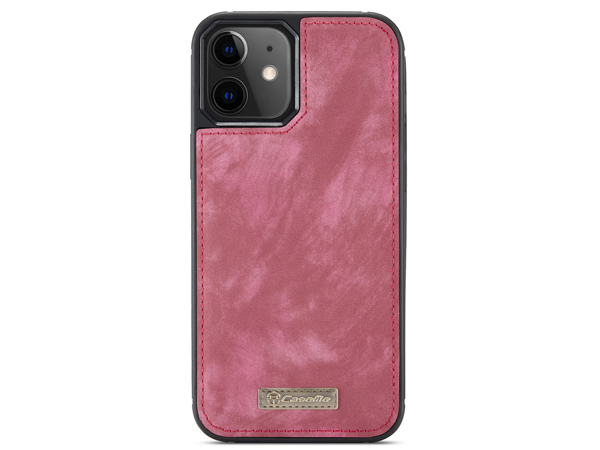 CaseMe 2-in-1 Synthetic Leather Wallet Case for iPhone 12 - Pink/Blush