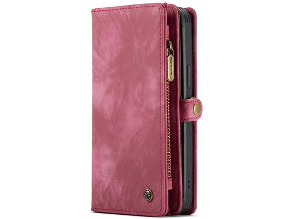 CaseMe 2-in-1 Synthetic Leather Wallet Case for iPhone 12 Mini - Pink/Blush Leather Wallet Case
