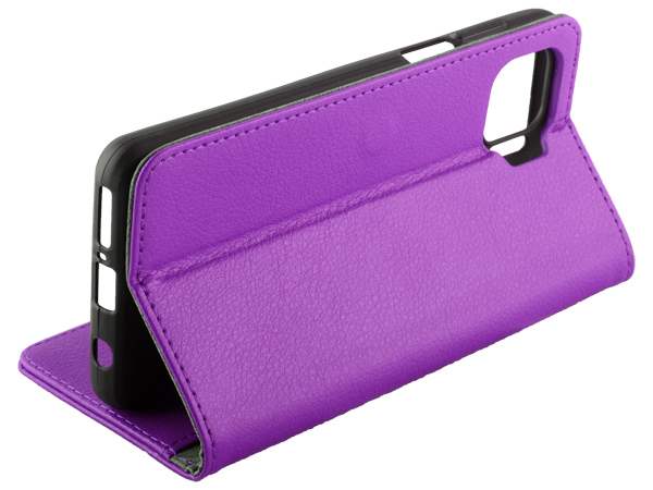 Synthetic Leather Wallet Case with Stand for Motorola Moto G 5G Plus - Purple