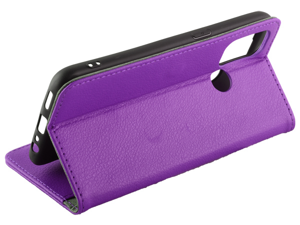 Synthetic Leather Wallet Case with Stand for OPPO A53s/A53 (2020) - Purple