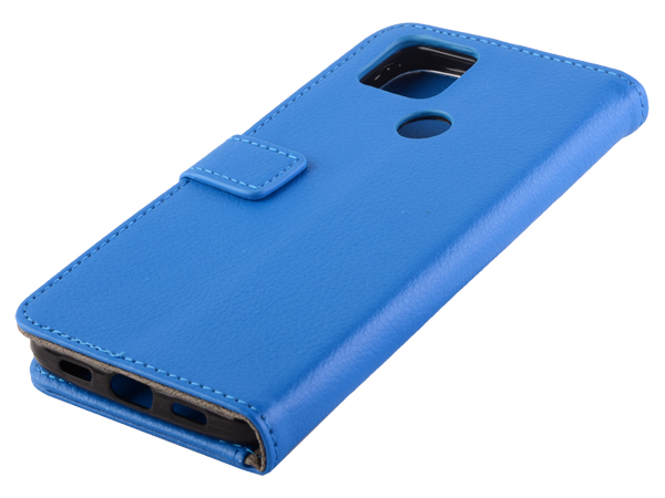 Synthetic Leather Wallet Case with Stand for Google Pixel 4a 5G - Blue Leather Wallet Case