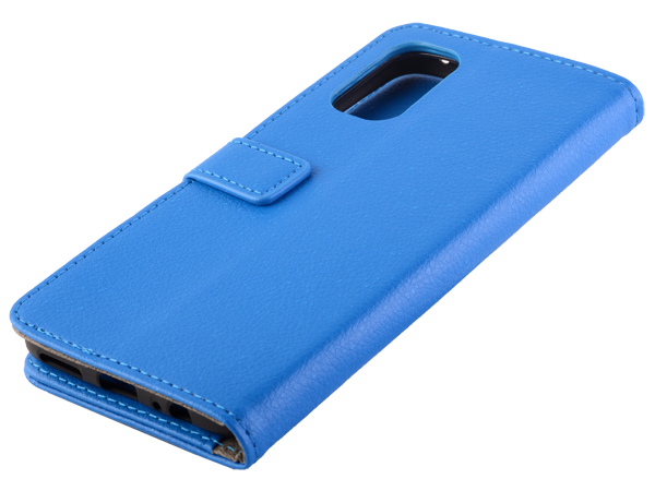 Synthetic Leather Wallet Case with Stand for Realme 7 Pro - Blue Leather Wallet Case