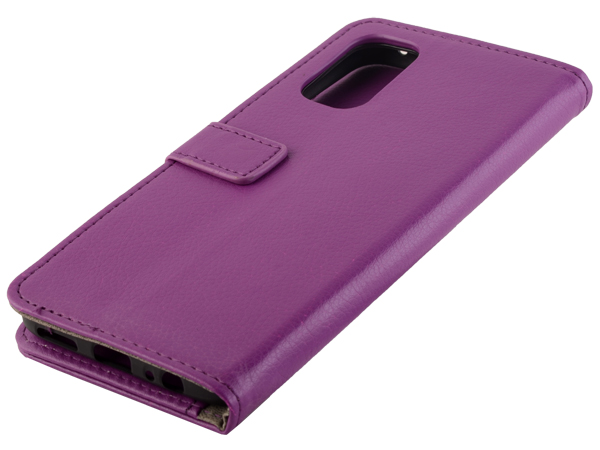 Synthetic Leather Wallet Case with Stand for Realme 7 Pro - Purple Leather Wallet Case
