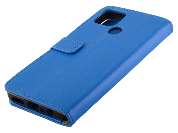 Synthetic Leather Wallet Case with Stand for Realme C12 - Blue Leather Wallet Case