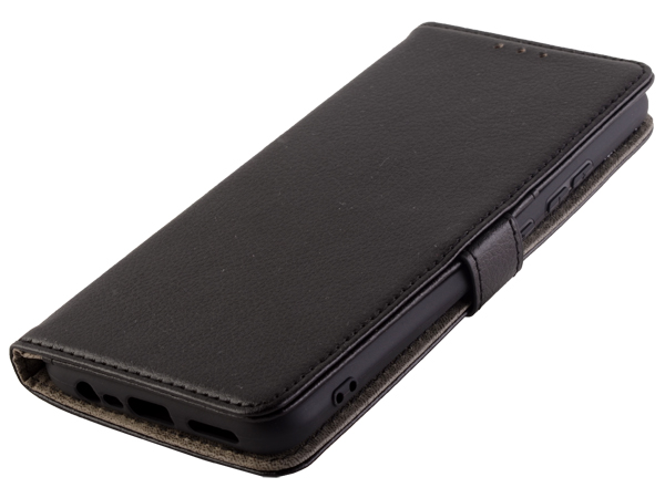 Synthetic Leather Wallet Case with Stand for Realme C12 - Black