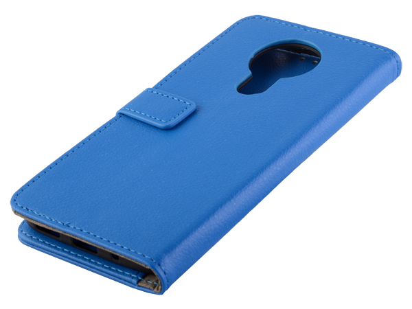Synthetic Leather Wallet Case with Stand for Nokia 3.4 - Blue Leather Wallet Case