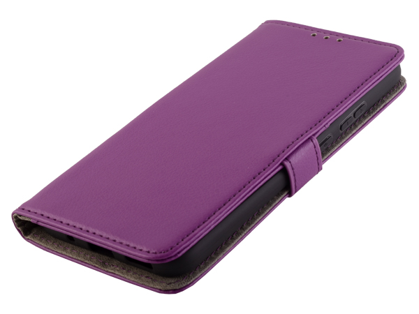 Synthetic Leather Wallet Case with Stand for Nokia 3.4 - Purple