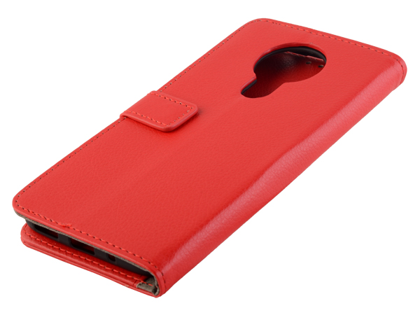 Synthetic Leather Wallet Case with Stand for Nokia 3.4 - Red Leather Wallet Case