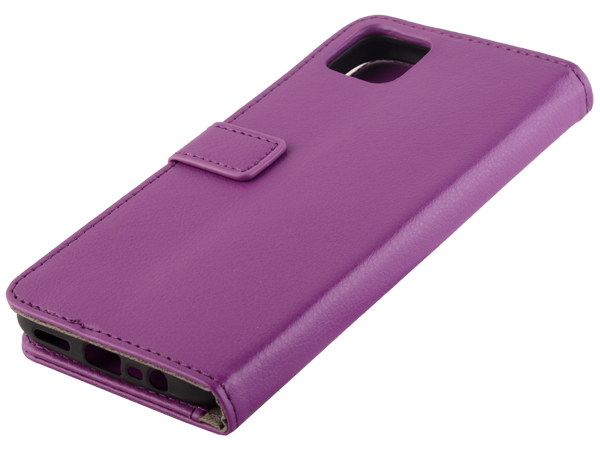 Synthetic Leather Wallet Case with Stand for Realme C11 - Purple Leather Wallet Case