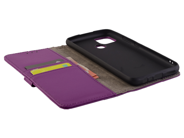 Synthetic Leather Wallet Case with Stand for Realme C12 - Purple