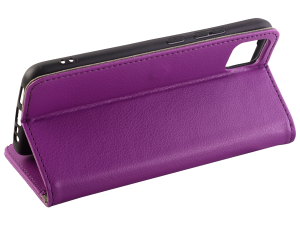Synthetic Leather Wallet Case with Stand for Realme C11 - Purple