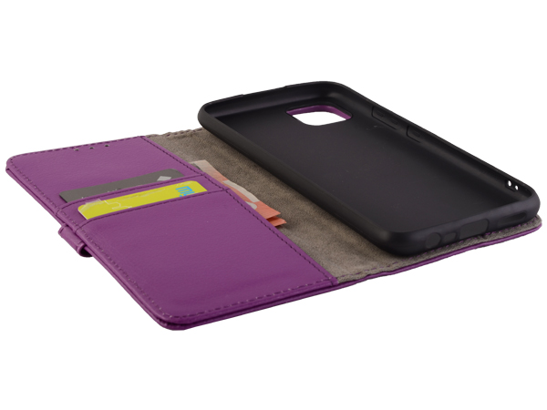 Synthetic Leather Wallet Case with Stand for Realme C11 - Purple