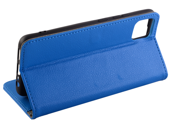 Synthetic Leather Wallet Case with Stand for Realme C11 - Blue