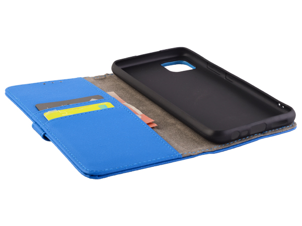 Synthetic Leather Wallet Case with Stand for Realme C11 - Blue