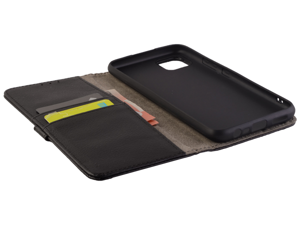 Synthetic Leather Wallet Case with Stand for Realme C11 - Black