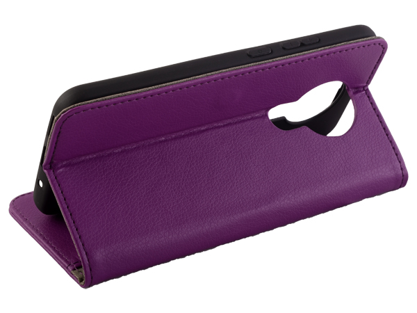 Synthetic Leather Wallet Case with Stand for Nokia 3.4 - Purple