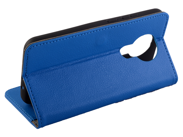 Synthetic Leather Wallet Case with Stand for Nokia 3.4 - Blue