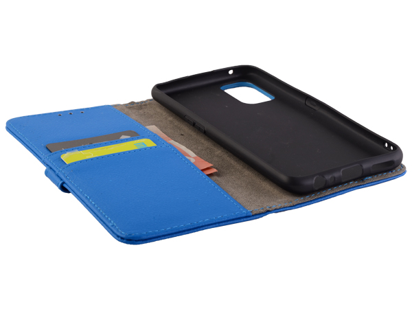 Synthetic Leather Wallet Case with Stand for Realme 7 Pro - Blue