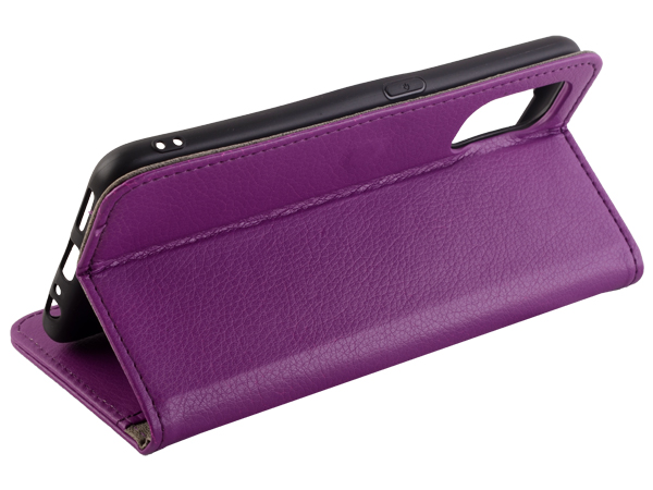 Synthetic Leather Wallet Case with Stand for Realme 7 Pro - Purple