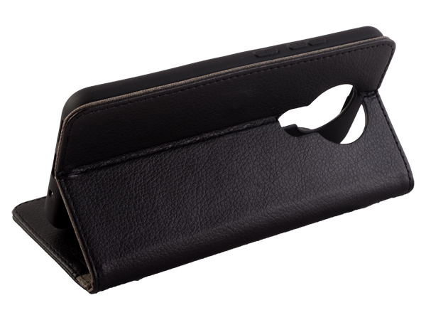Synthetic Leather Wallet Case with Stand for Nokia 3.4 - Black