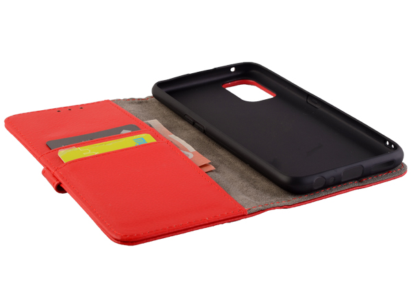 Synthetic Leather Wallet Case with Stand for Realme 7 Pro - Red
