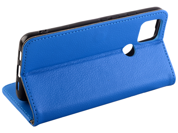Synthetic Leather Wallet Case with Stand for Google Pixel 4a 5G - Blue