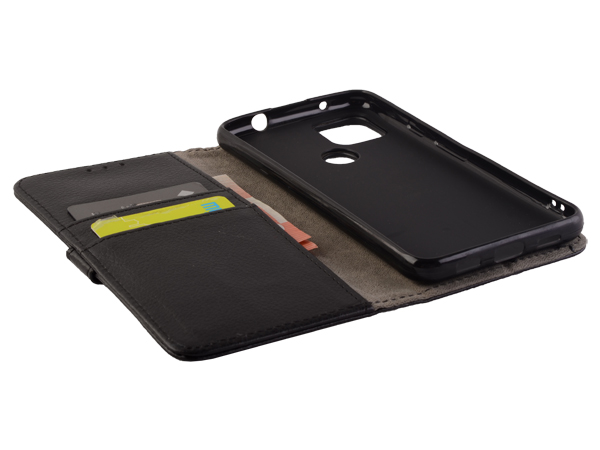 Synthetic Leather Wallet Case with Stand for Google Pixel 4a 5G - Black