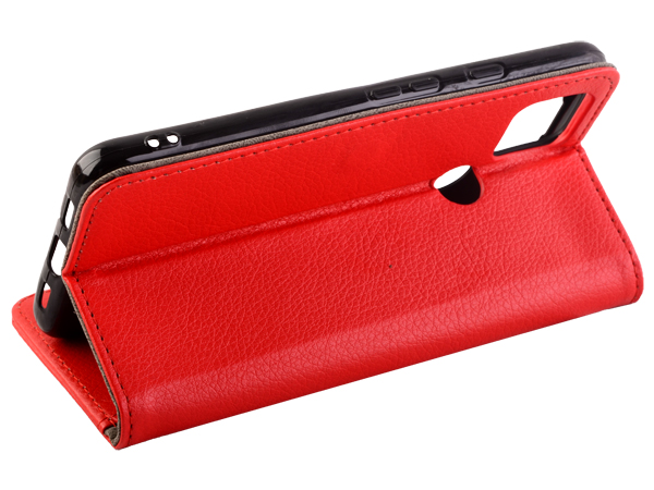 Synthetic Leather Wallet Case with Stand for Google Pixel 4a 5G - Red