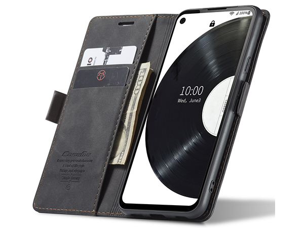 CaseMe Slim Synthetic Leather Wallet Case with Stand for Google Pixel 5 - Charcoal