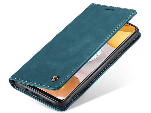 CaseMe Slim Synthetic Leather Wallet Case with Stand for Samsung Galaxy A42 5G - Teal Leather Wallet Case