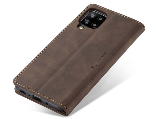 CaseMe Slim Synthetic Leather Wallet Case with Stand for Samsung Galaxy A42 5G - Chocolate