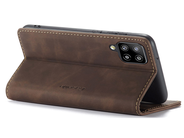 CaseMe Slim Synthetic Leather Wallet Case with Stand for Samsung Galaxy A42 5G - Chocolate