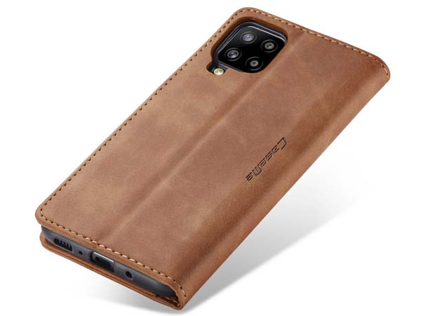 CaseMe Slim Synthetic Leather Wallet Case with Stand for Samsung Galaxy A42 5G - Tan