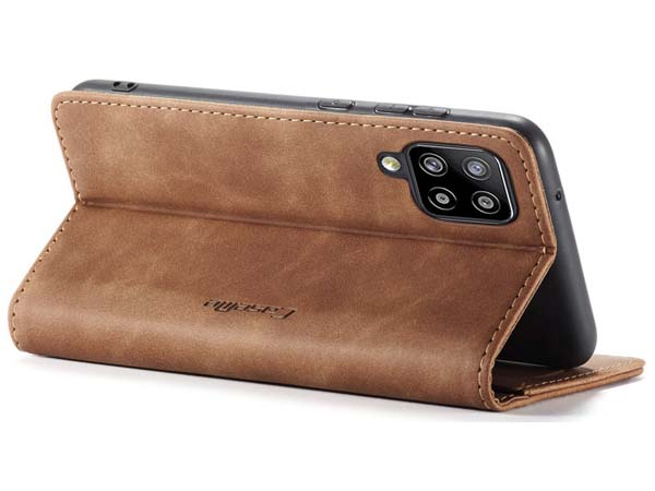 CaseMe Slim Synthetic Leather Wallet Case with Stand for Samsung Galaxy A42 5G - Tan