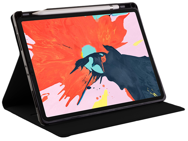 Premium Genuine Leather Slim Portfolio Case with Stand for iPad Pro 11 2nd Gen (2020) - Black