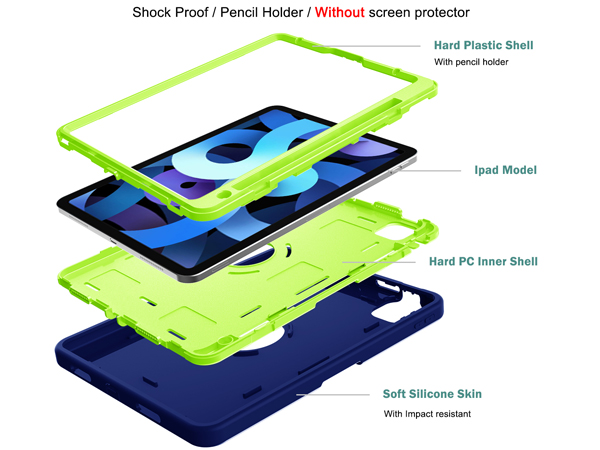Impact Case for iPad Pro 11 (2018) - Navy/Lime