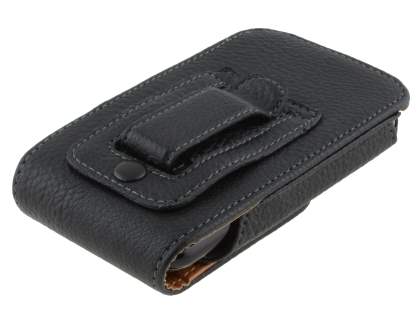 Textured Synthetic Leather Vertical Belt Pouch - Mobile Only
