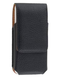 Textured Synthetic Leather Vertical Belt Pouch - Bumper Case Compatible - Belt Pouch