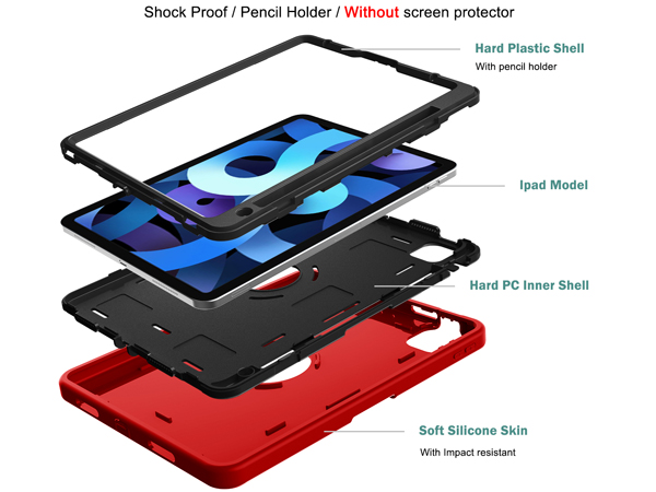 Impact Case for iPad Pro 11 (2018) - Red/Black