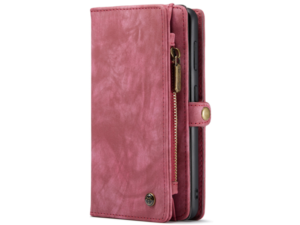 CaseMe 2-in-1 Synthetic Leather Wallet Case for Samsung Galaxy S21 Ultra - Pink/Blush Leather Wallet Case