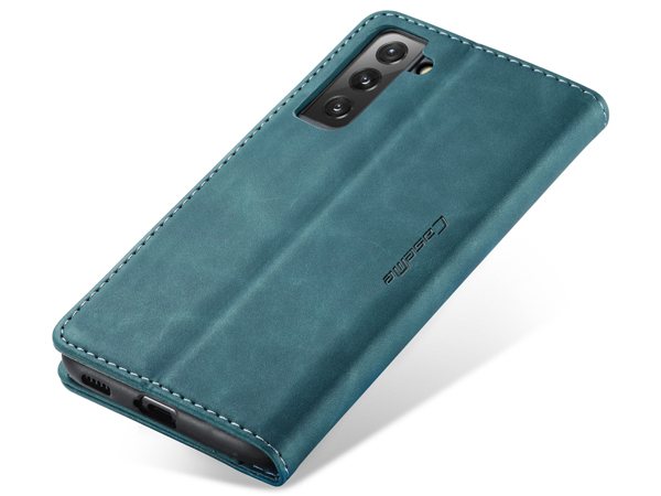 CaseMe Slim Synthetic Leather Wallet Case with Stand for Samsung Galaxy S21 - Teal