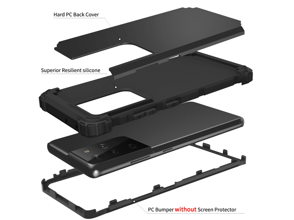 Defender Case for the Samsung Galaxy S21 Ultra - Black