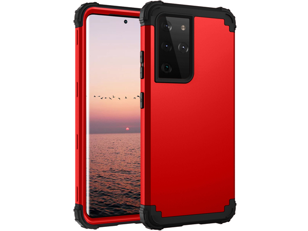 Defender Case for the Samsung Galaxy S21 Ultra - Red Impact Case