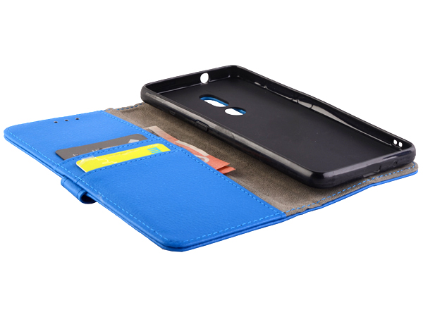 Synthetic Leather Wallet Case with Stand for Nokia C3 (2020) - Blue