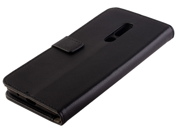 Synthetic Leather Wallet Case with Stand for Nokia C3 (2020) - Black Leather Wallet Case
