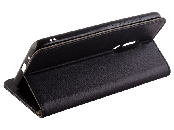 Synthetic Leather Wallet Case with Stand for Nokia C3 (2020) - Black
